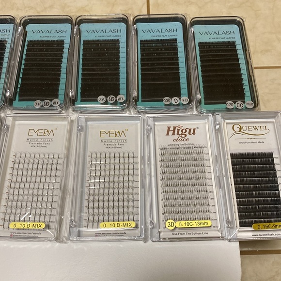 LASH EXTENSION BUNDLE - VAVALASH, EMEDA, HIGU, QUEWEL + QUEWEL Glue Rings - Picture 3 of 9